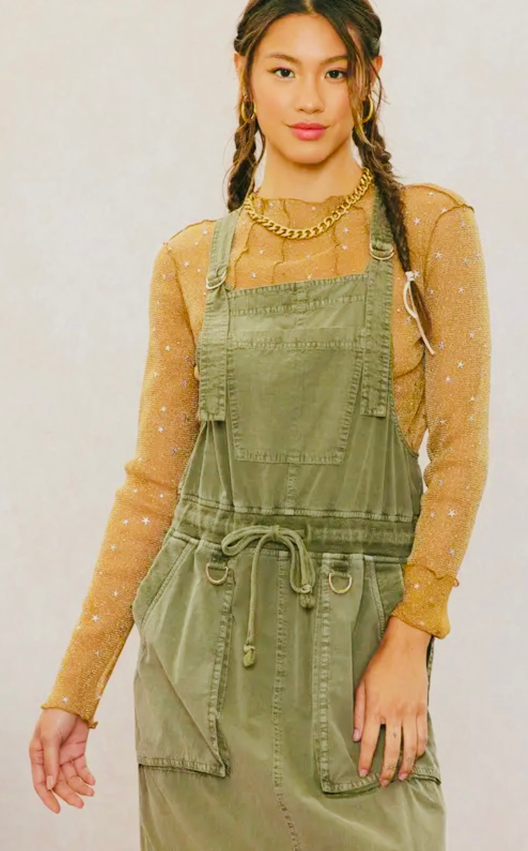 Pre Washed Overall Dress