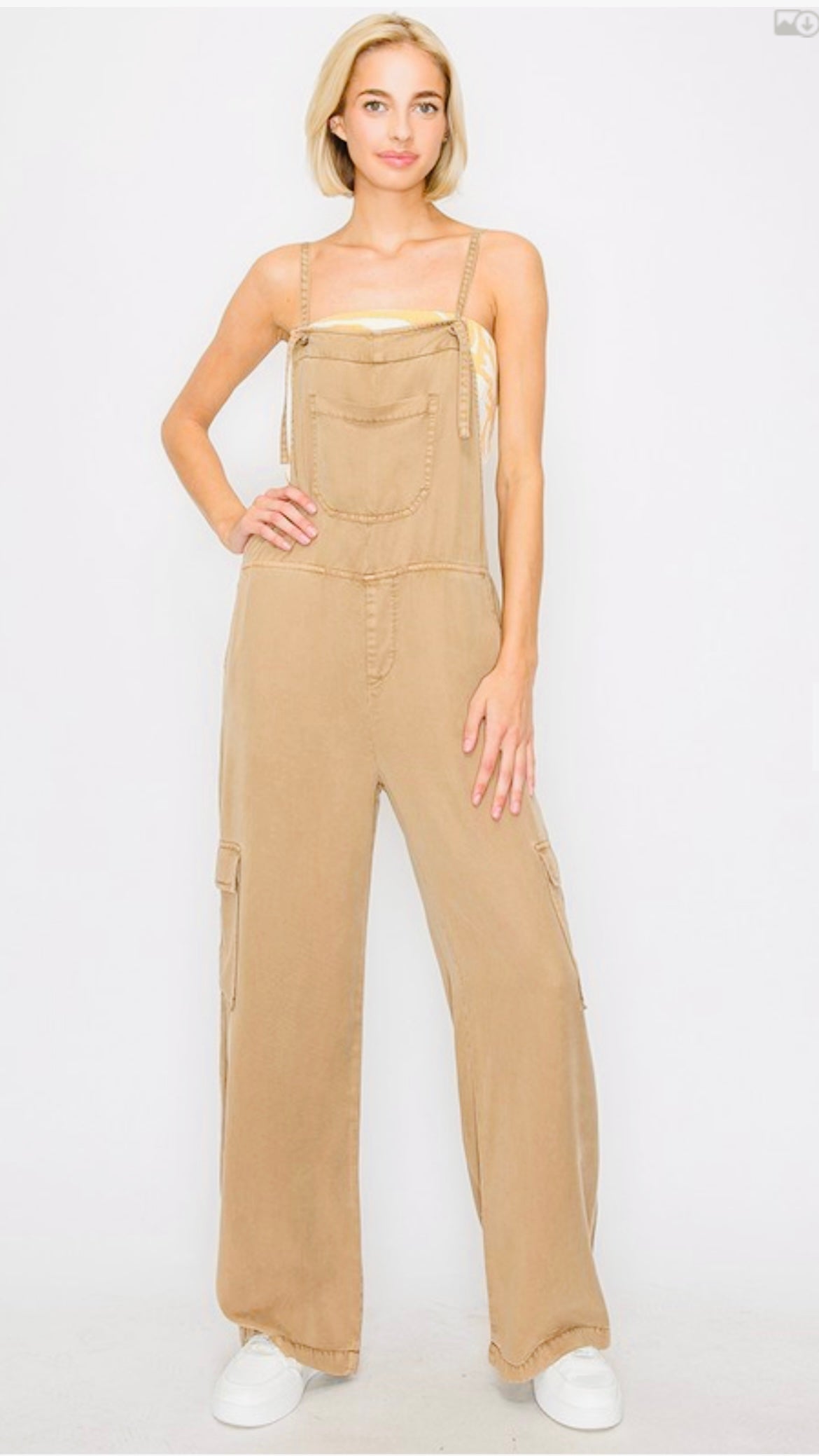 WIDE LEG TENCEL OVERALLS