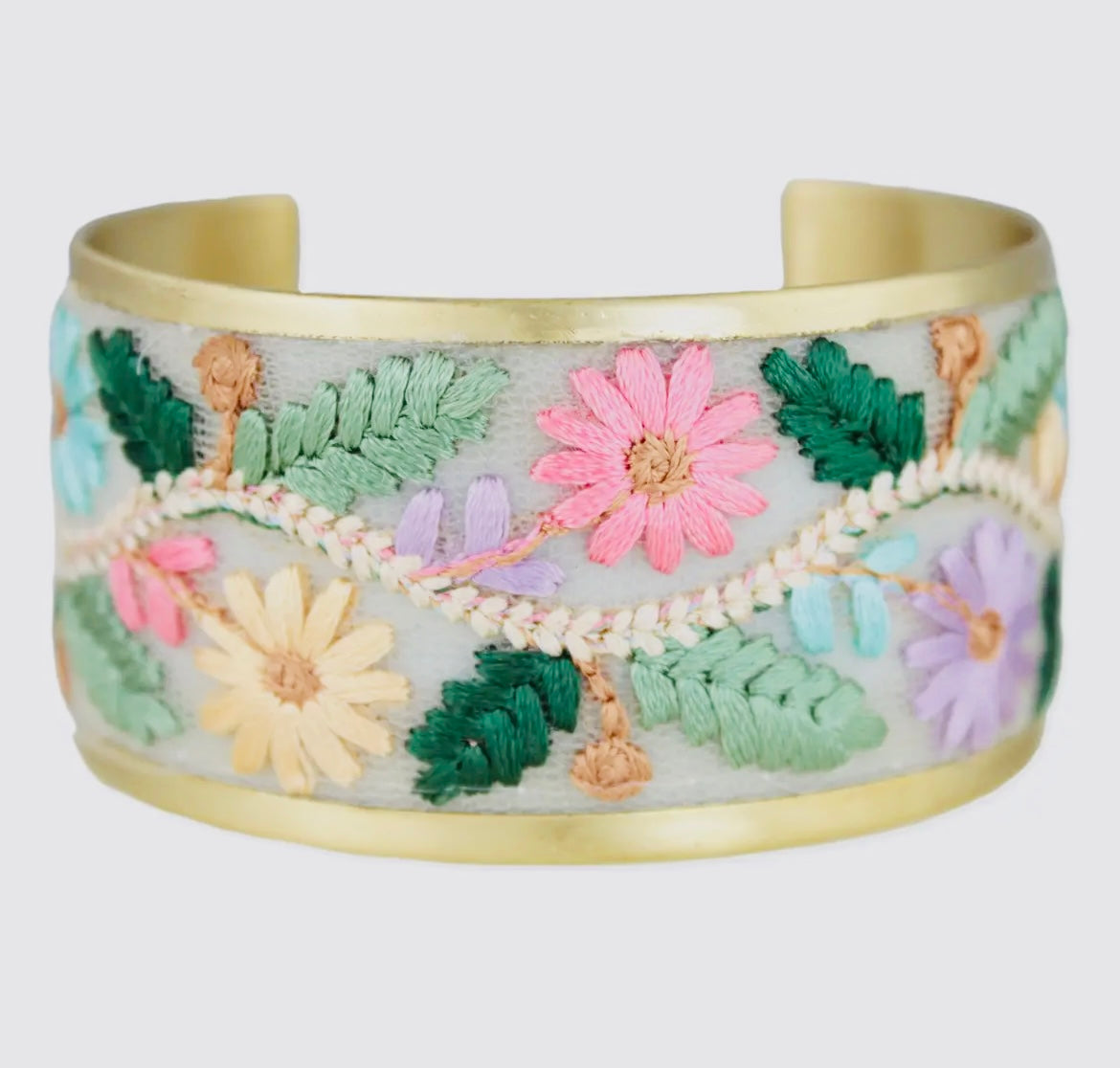 Floral Vines Embroidered
Cuff Bracelet