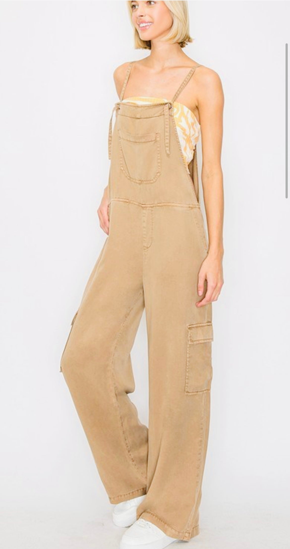 WIDE LEG TENCEL OVERALLS