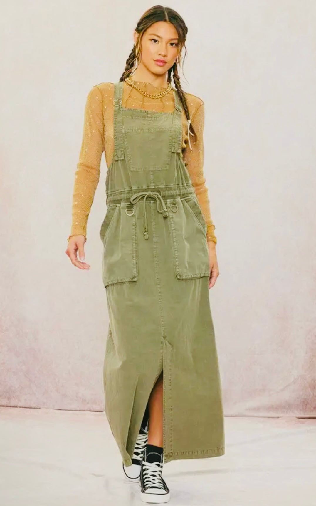 Pre Washed Overall Dress
