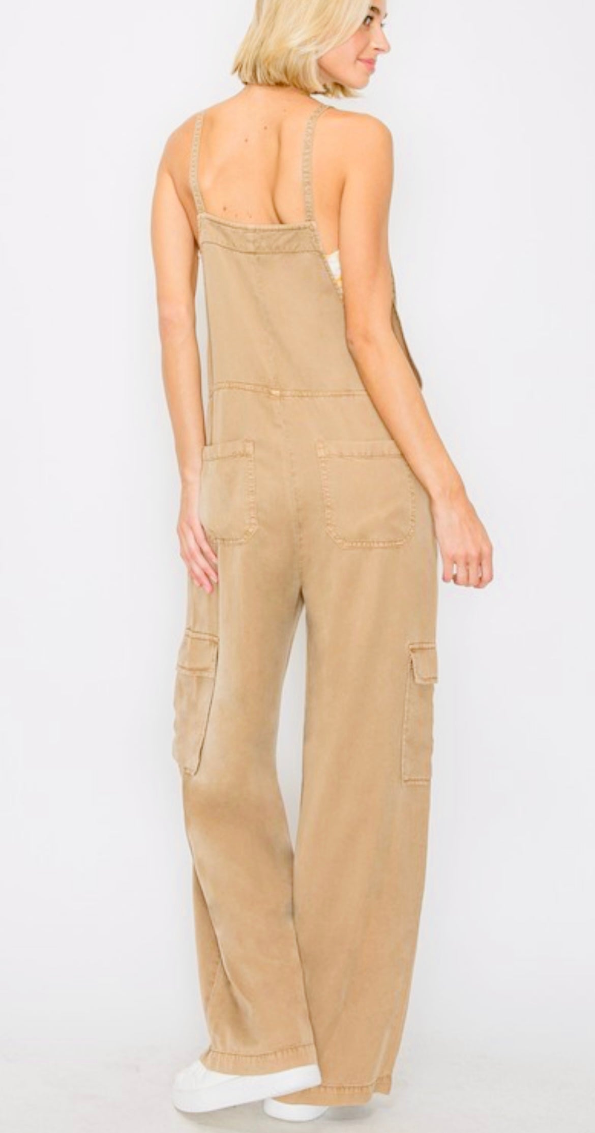 WIDE LEG TENCEL OVERALLS