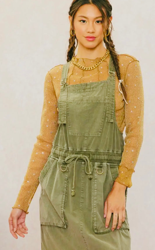 Pre Washed Overall Dress