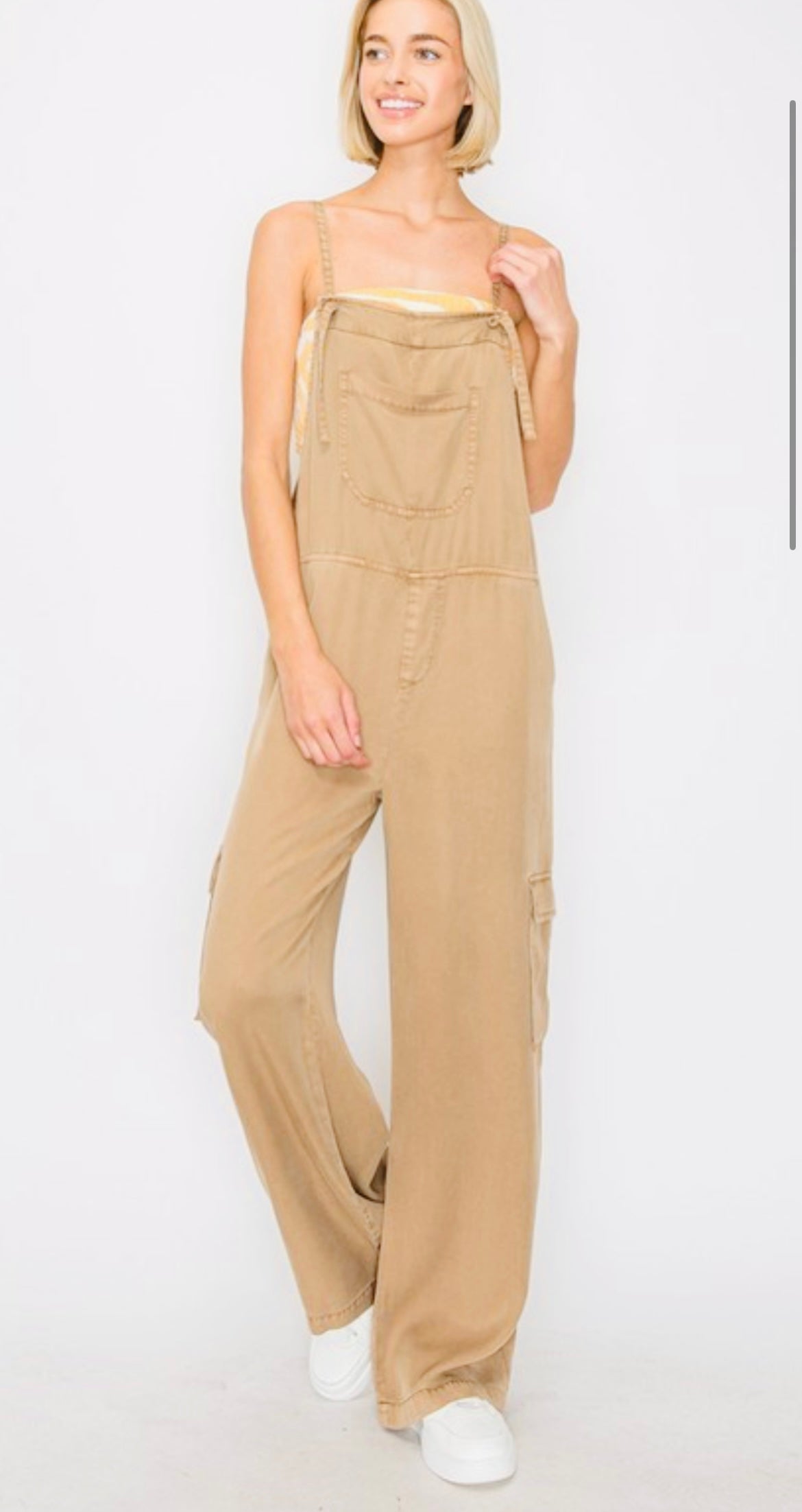 WIDE LEG TENCEL OVERALLS