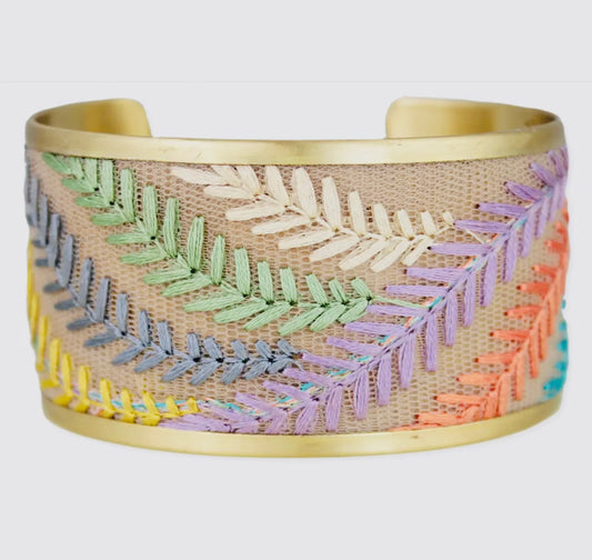 Pastel Ferns Embroidered
Cuff Bracelet