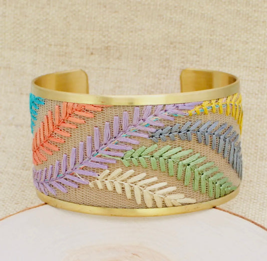 Pastel Ferns Embroidered
Cuff Bracelet