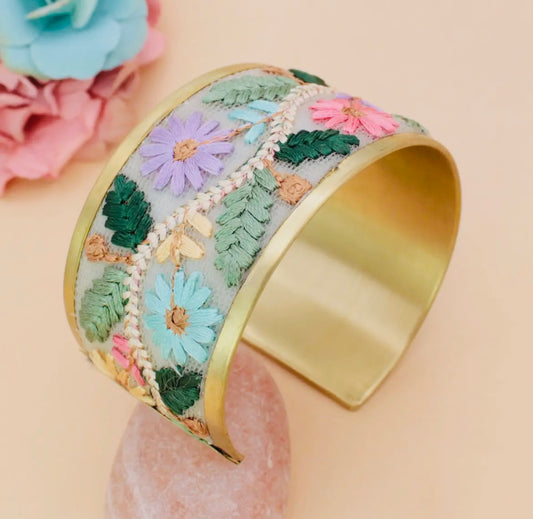 Floral Vines Embroidered
Cuff Bracelet